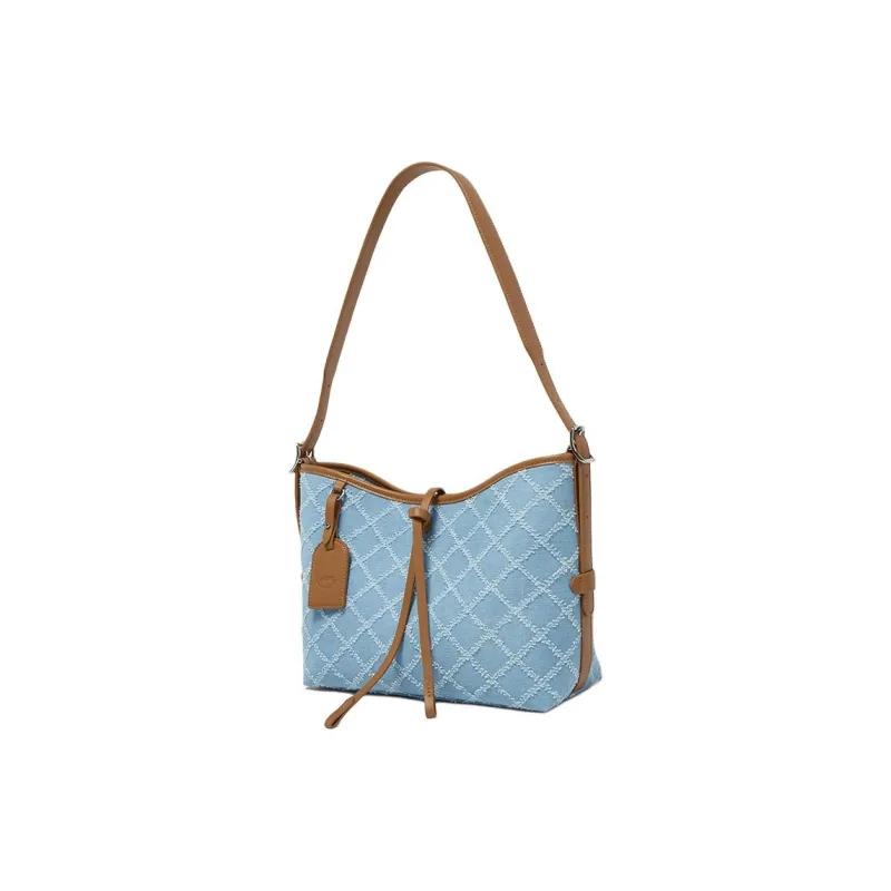 BASTO PU Tote Bag, Shoulder Bag Tubas Women's Light Blue/Brown, Dark Blue/Brown-1
