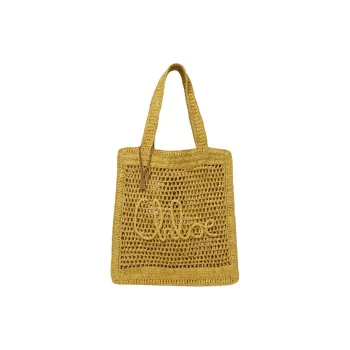 Chloe Raffia Tote Bag, Shopping Bag, Handbag Unisex Lemon Grass