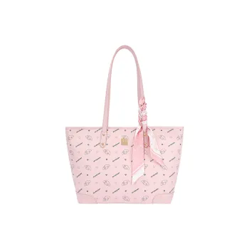 MESUCA ×Sanrio Collaboration Melodi Synthetic Leather Tote Bag, Shopping Bag, Handbag, Shoulder Bag Women's Pink/Brown