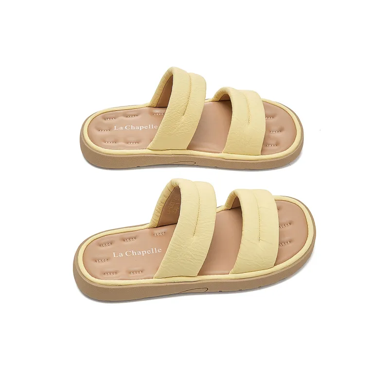 La Chapelle Slip Resistant Abrasion Resistant Slide Slippers Women's Yellow-2