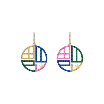 Swarovski Faux Crystal Stud Earrings Unisex Multicolor