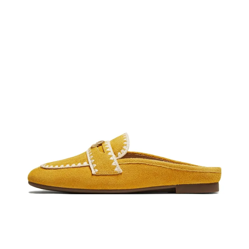 TATA Leather Patchwork Quiet Closed Toe Slippers Women's-8