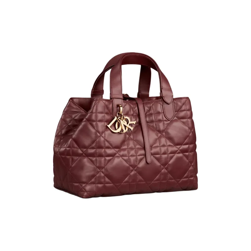DIOR Toujours Calfskin Indigenous Bag, Tote Bag, Shopping Bag, Shoulder Bag, Handbag Medium Size Women's Dahlia Red-2
