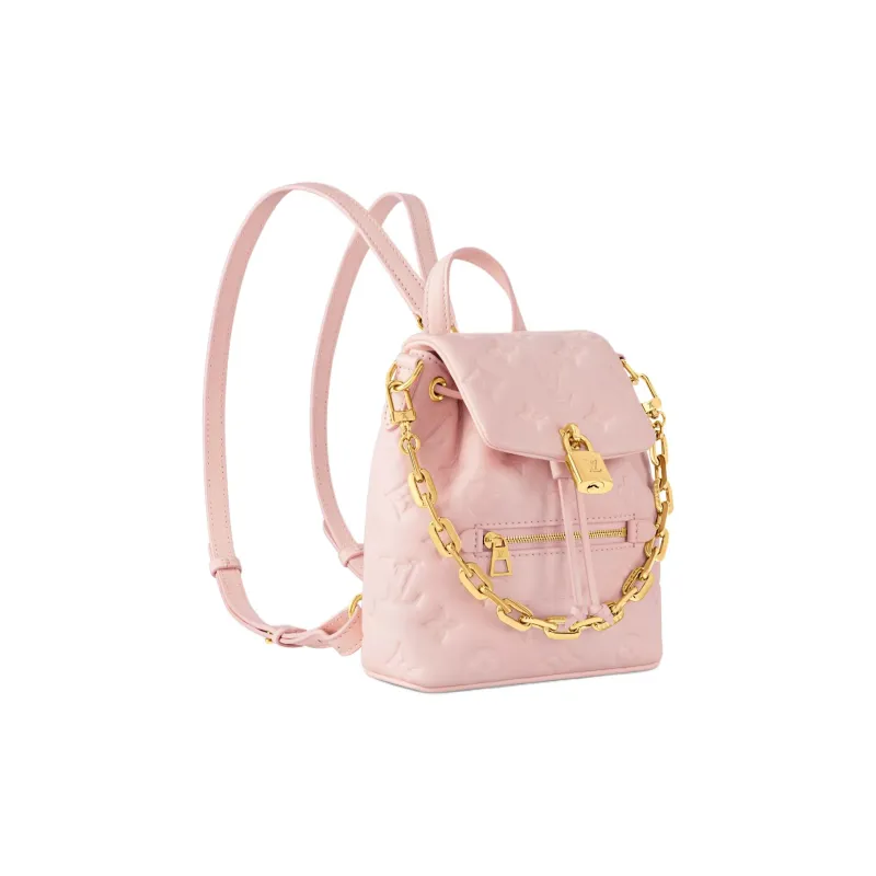 LOUIS VUITTON Coussin Lambskin Backpack Mini Women's Jasmine Powder-1