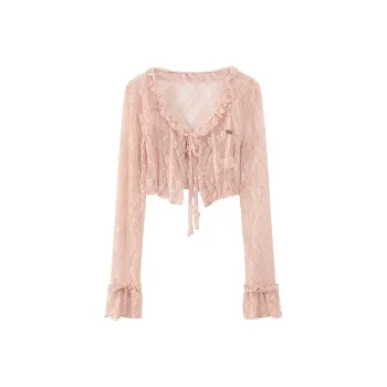 CHUU Chiffon Shirts Women's Light Pink