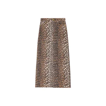 GANNI Denim Long Skirt Women's Multicolor