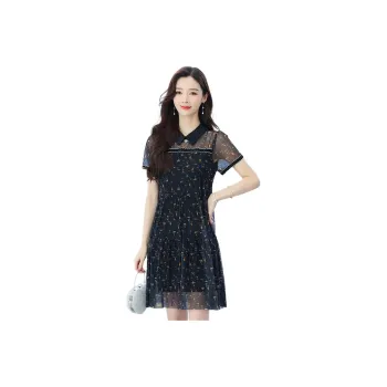 Flowers In Water Short Sleeved Dress Women's
