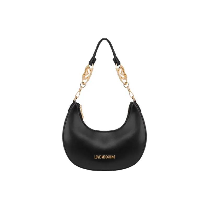 LOVE MOSCHINO Polyurethane Crescent Bag Shoulder Bag Women's Black-0