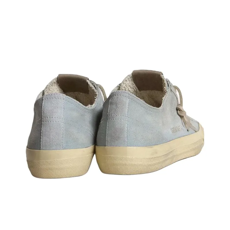 Golden Goose V Star Low Top Canvas Shoes Women's Light Blue-3