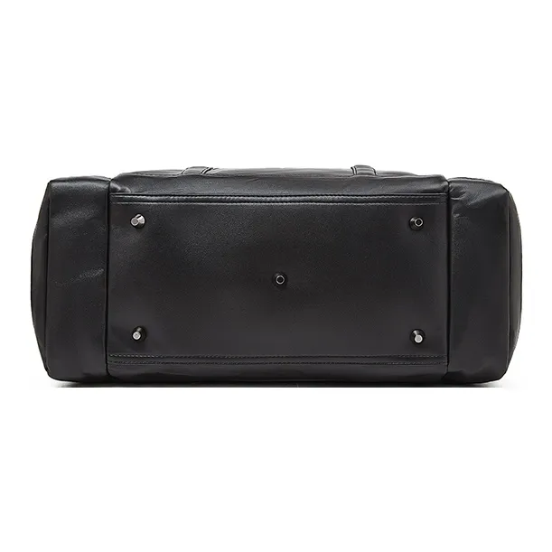 Old Man's Head Synthetic Leather Travel Bag Men's Black-5