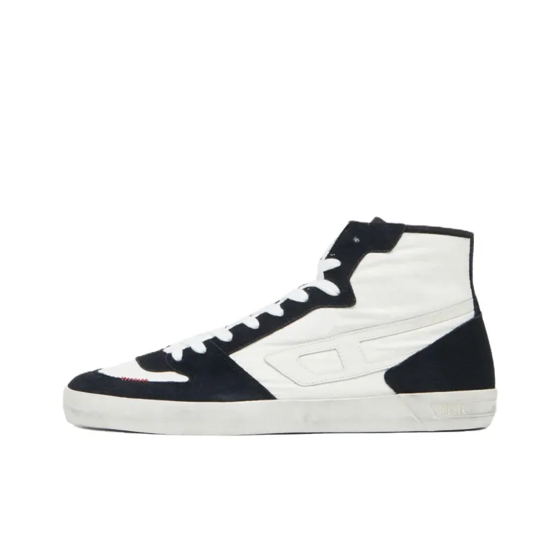 DIESEL S Leroji D 1 High Top Skateboard Shoes Men's Black White-0