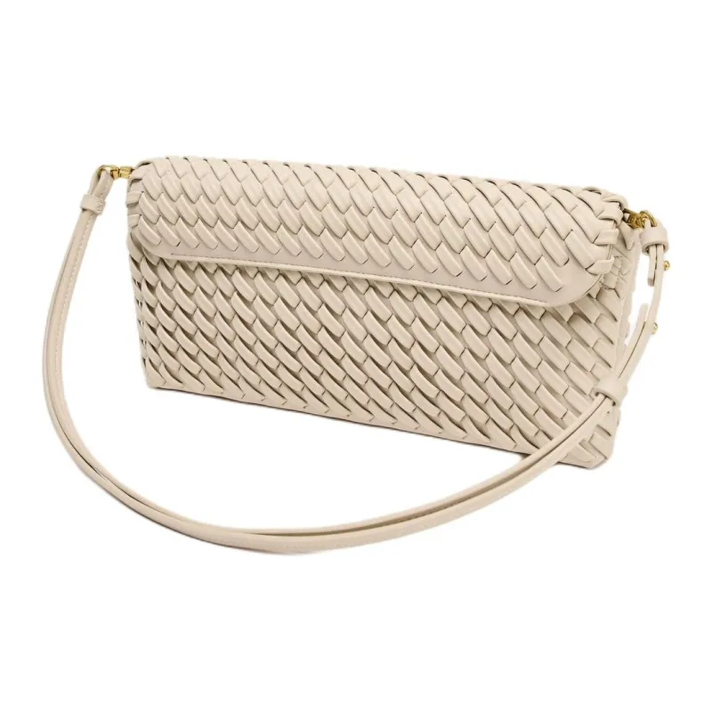 ZARA Polyurethane Shoulder Bag Women's Beige-2