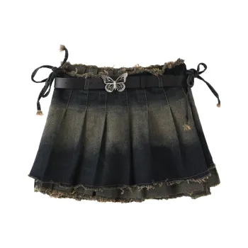 Miss Chipmunk Denim Short Skirts Women's Blue