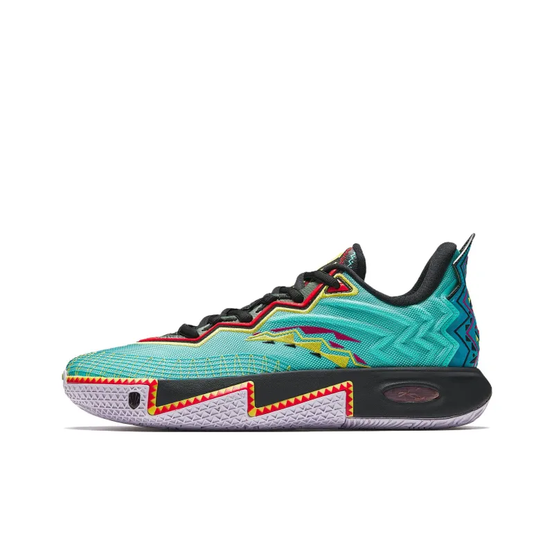 Anta KAI 2 Cushioning, Slip Resistant, Abrasion Resistant, Rebound Low Top Basketball Shoes Men's Green Black Blue-0