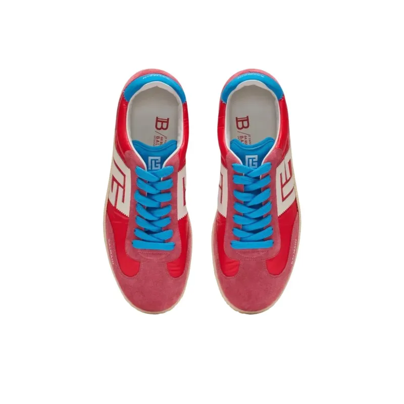 BALMAIN Swan Low Top Skateboard Shoes Men's Red-3