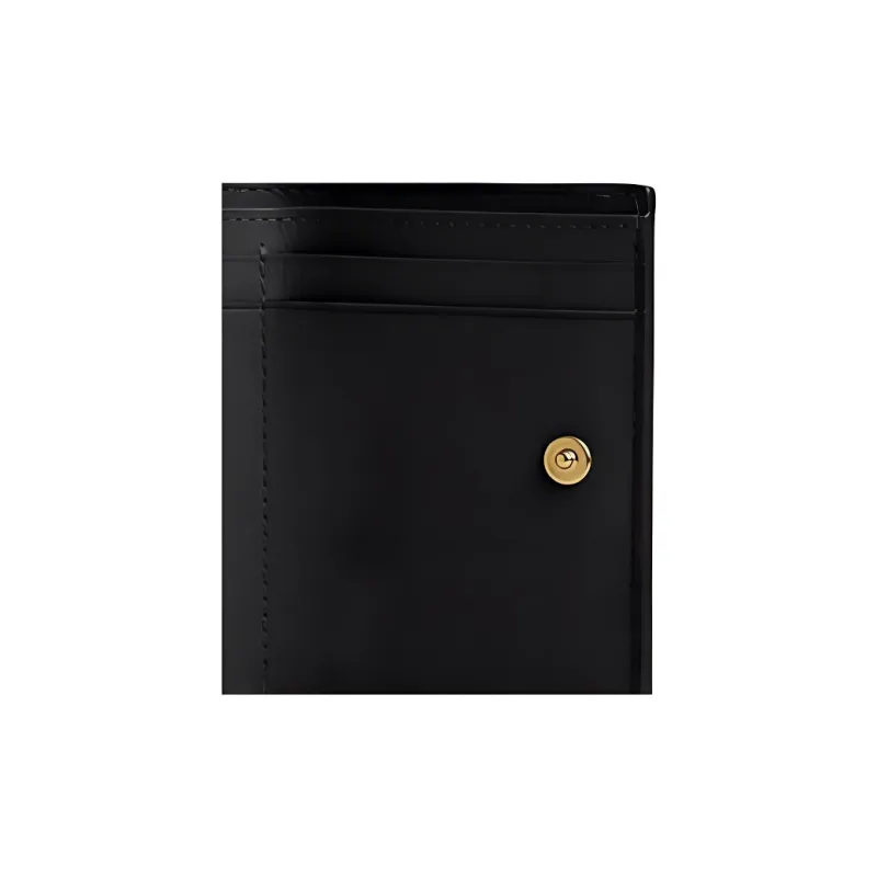 COACH Trifold Wallet Pebbled Leather Coin Purse Wallet Women's Black-4