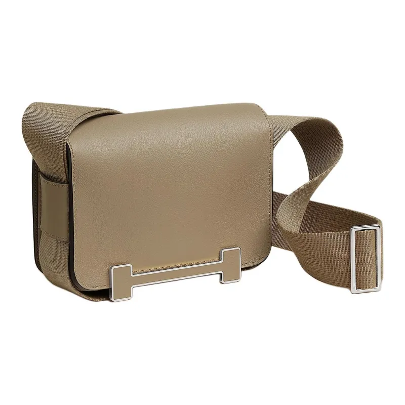 HERMES Geta Evercolor Calfskin Crossbody Bag, Shoulder Bag Women's Marfa Beige-2