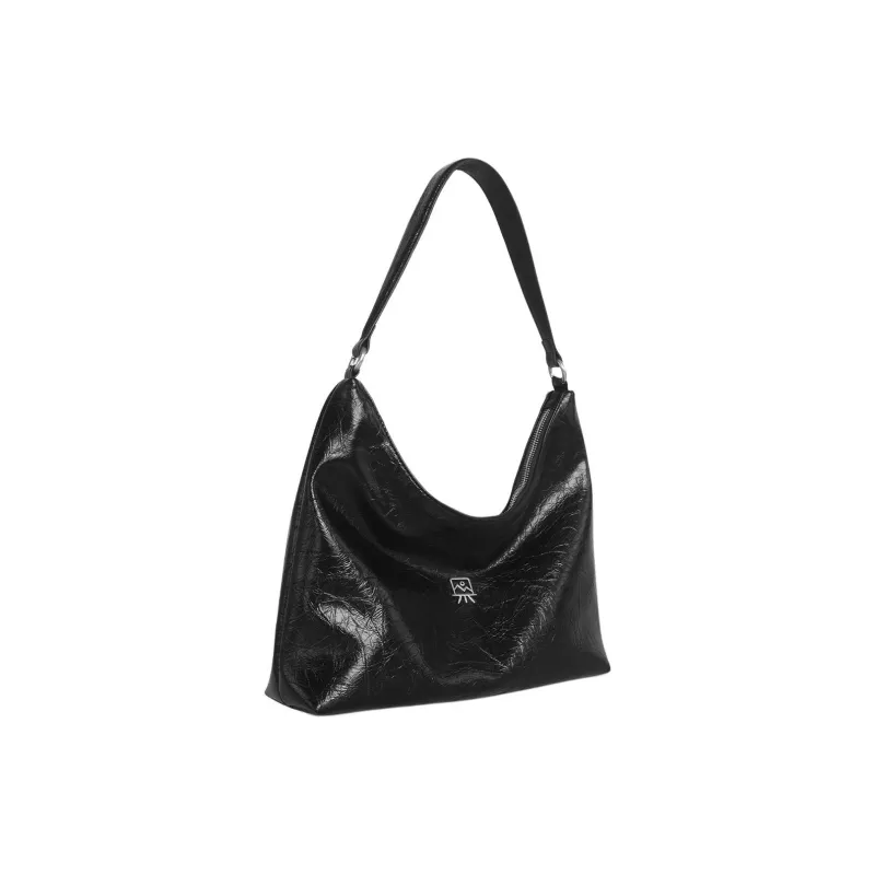 Kikawa Card Synthetic Leather Handbag, Shoulder Bag Medium Size Unisex Black-1