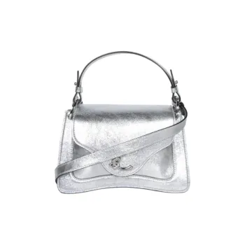 COCCINELLE Cow Leather One Shoulder Handbag Women's Silver