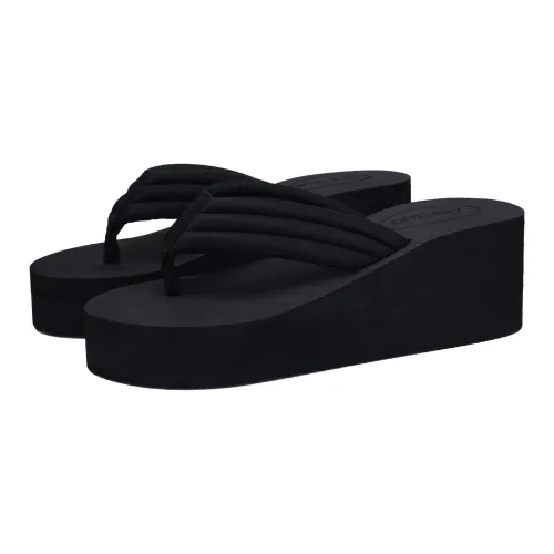 XMISTUO Minimalist Style Vintage Height Increasing Flip Flops For Women's Summer Fashion Wedge Heel Platform Sandal