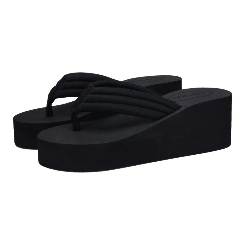 XMISTUO Minimalist Style Vintage Height Increasing Flip Flops For Women's Summer Fashion Wedge Heel Platform Sandal-0