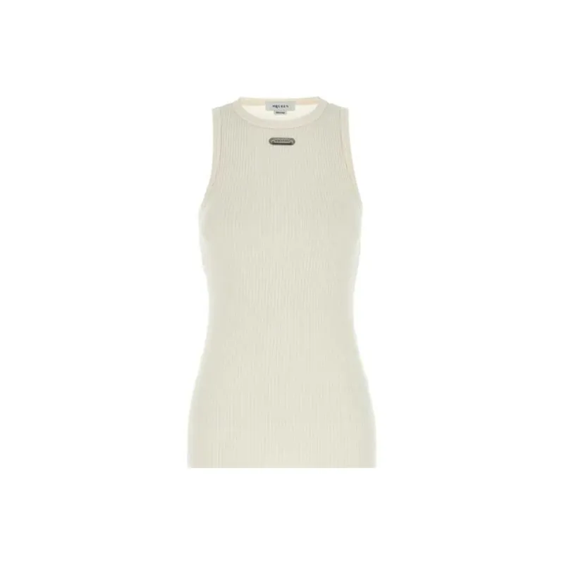 Alexander McQueen Ribbed Sleeveless Midi Dress-2