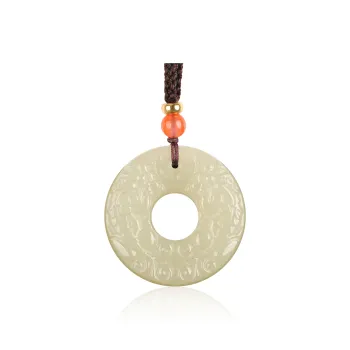 TAMINA Pendants Pale Greenish White Jade Unisex
