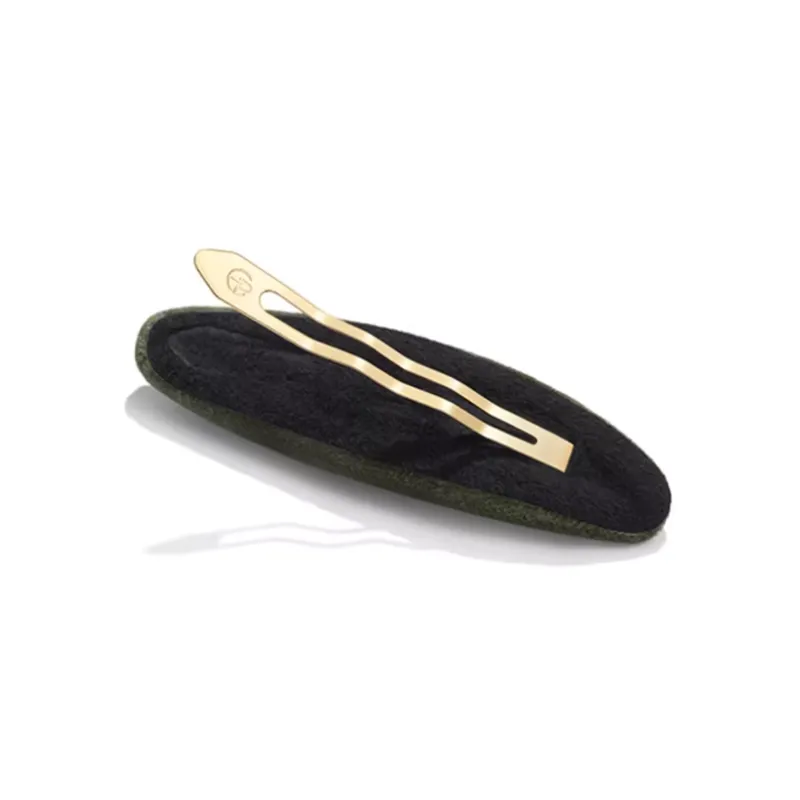 EVITA PERONI Velour Hair Clips Women's Olive Green-3