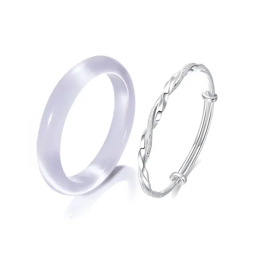 The Years Are Quiet Glass Cat Eye Bangles Unisex