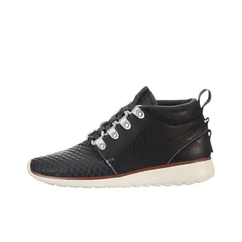 Nike Roshe Run Anti Slip Wear Resistant High Top Running Shoes Unisex Black