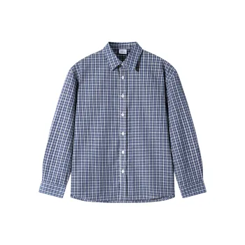 SANBAI STUDIO Shirts Unisex Blue Plaid