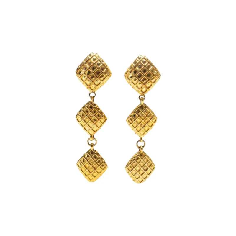 CHANEL Gold Plated Earrings Women's Gold-0