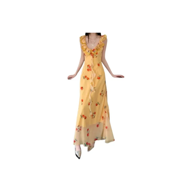 Dior Beauty Slip Dresses Women's Yellow-1