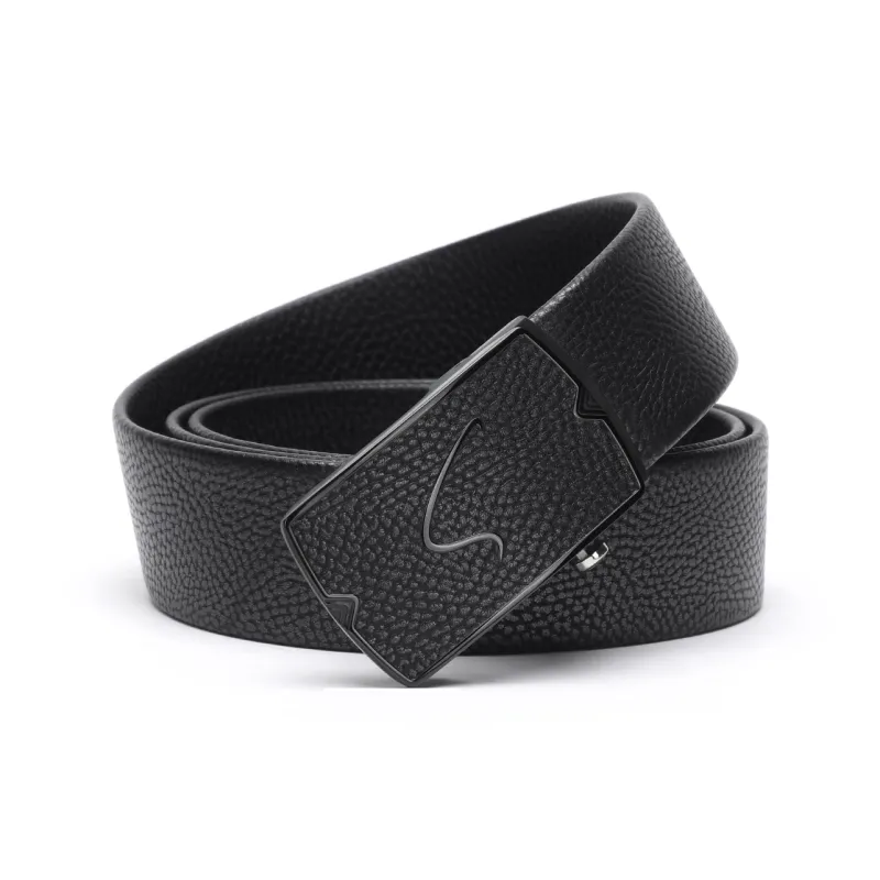 Satchi Cow Leather Belts Men's Black Width 3.7cm-0