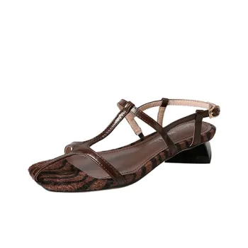 JIUXINGDAO One Strap Sandals Women's Brown