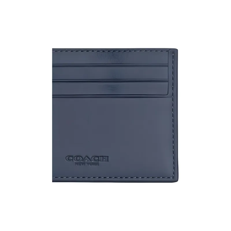 COACH Card Case Canvas Card Holder Mini Men's Dark Blue-4