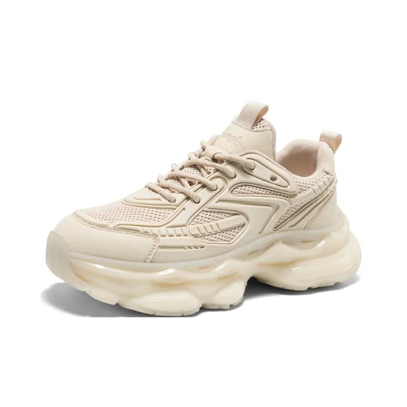 K 61 Cushioning Abrasion Resistant Breathable Low Top Chunky Sneakers Men's Khaki-2