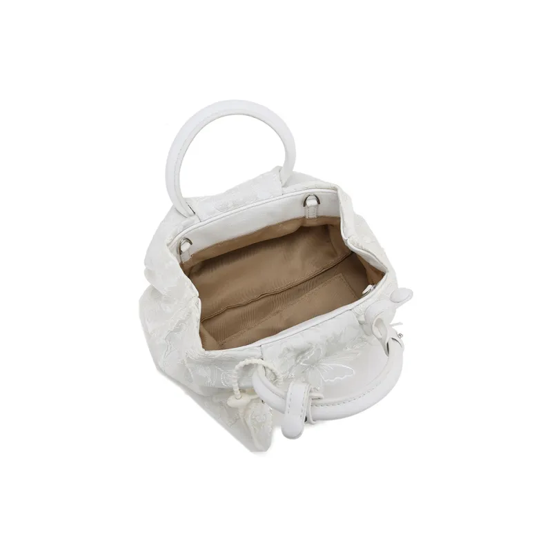 Carit&Koty PU Handbag Women's White Embroidery-3