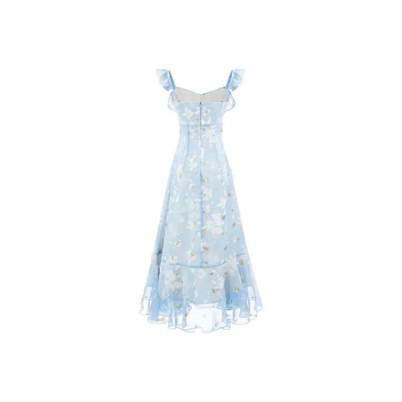 Mu Xiao Xin Slip Dresses Women's Blue-1