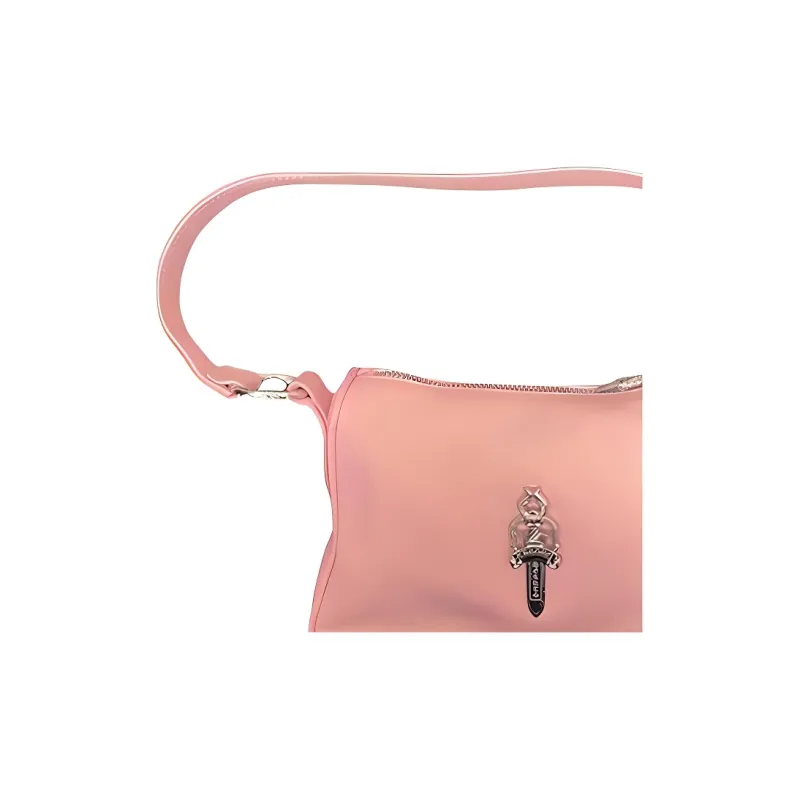 Chrome Hearts Leather Chicken Block Bag Shoulder Bag Handbag Shoulder Bag Women's Pink-2