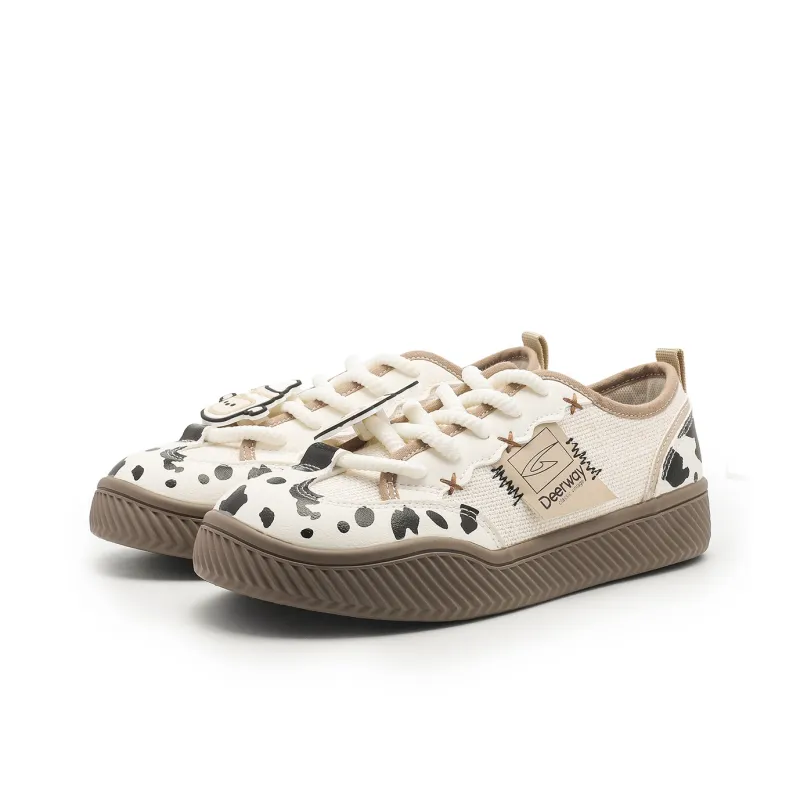 DEERWAY Height Increasing Abrasion Resistant Lightweight Breathable Slip Resistant Low Top Casual Shoes Women's Brown-1
