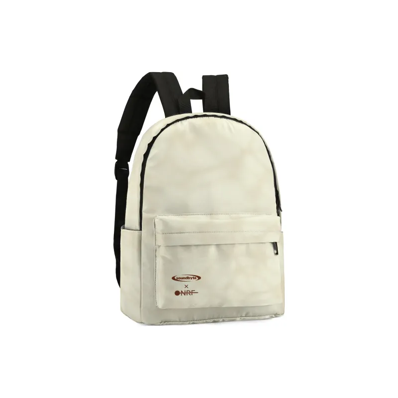 Soundbyte Polyester Backpack Unisex Pearl White-2