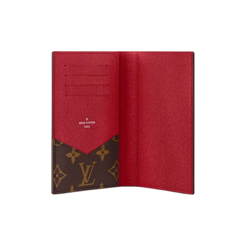 LOUIS VUITTON Colormania Coated Canvas Passport Holder Unisex Red & Brown-1