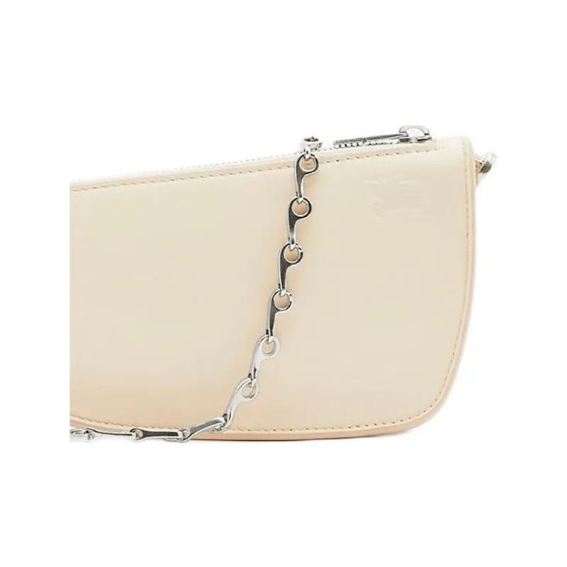 Burberry Lambskin Shoulder Bag Crossbody Bag Micro Women's Pearl White-3
