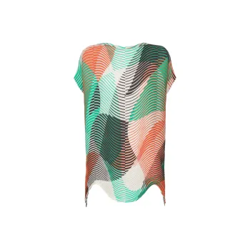 ISSEY MIYAKE SS25 T Shirt Women's Green Orange Color