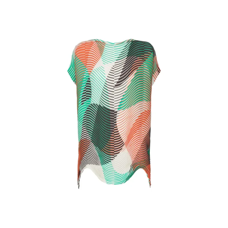 ISSEY MIYAKE SS25 T Shirt Women's Green Orange Color-0