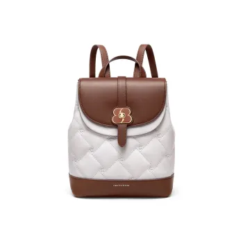CNOLES PVC Skin Backpack Regular Women's Cream White/Midnight Black