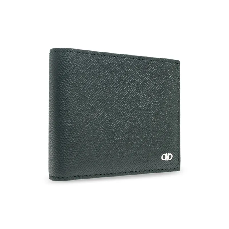 FERRAGAMO Leather Wallet Men's Green-1