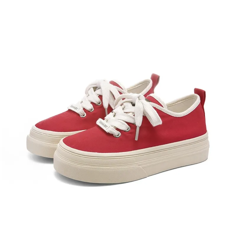 The New Age Family Low Top Canvas Shoes Women's Red-1