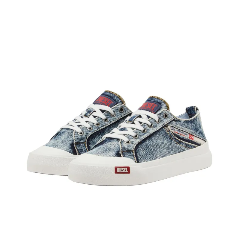 DIESEL S Athos Low Top Canvas Shoes Women's Blue-3